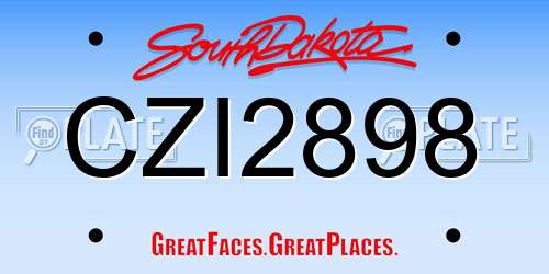 CZI2898 South Dakota License Plate