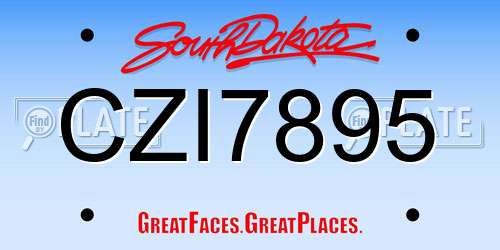 CZI7895 South Dakota License Plate
