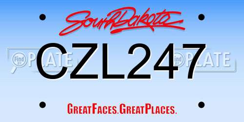 CZL247 South Dakota License Plate