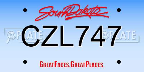 CZL747 South Dakota License Plate