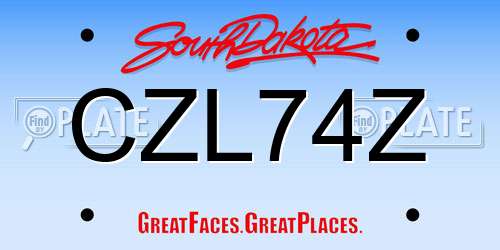 CZL74Z South Dakota License Plate