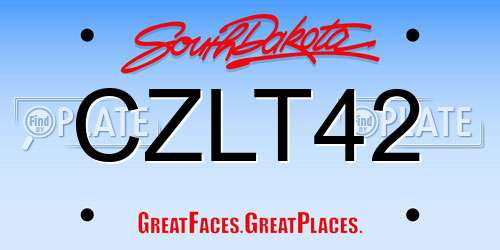 CZLT42 South Dakota License Plate