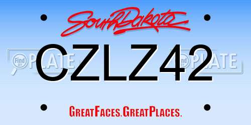 CZLZ42 South Dakota License Plate