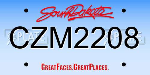 CZM2208 South Dakota License Plate