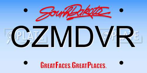 CZMDVR South Dakota License Plate