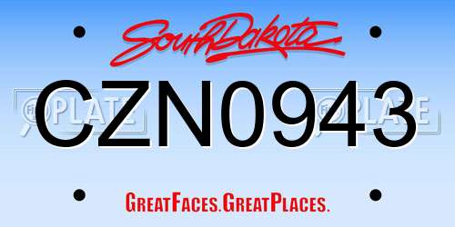 CZN0943 South Dakota License Plate