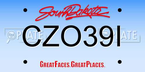 CZO39I South Dakota License Plate