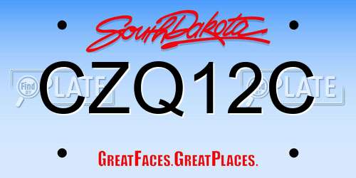 CZQ12C South Dakota License Plate
