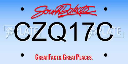 CZQ17C South Dakota License Plate