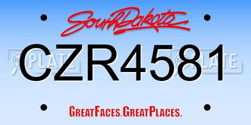 CZR4581 South Dakota License Plate