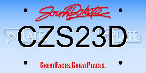 CZS23D South Dakota License Plate