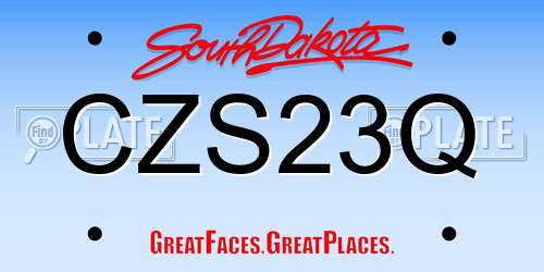 CZS23Q South Dakota License Plate
