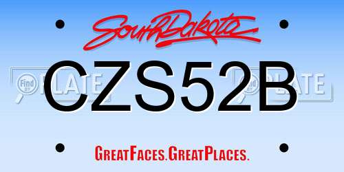 CZS52B South Dakota License Plate