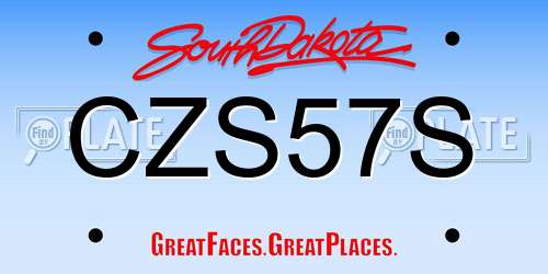 CZS57S South Dakota License Plate