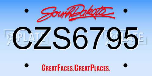 CZS6795 South Dakota License Plate
