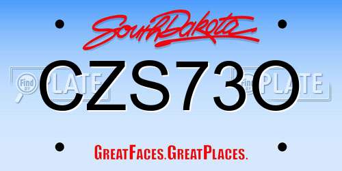 CZS73O South Dakota License Plate