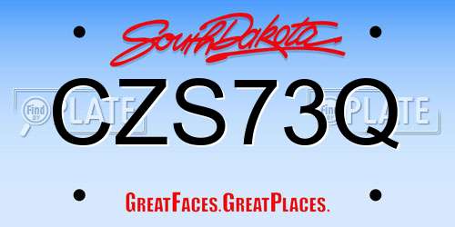 CZS73Q South Dakota License Plate
