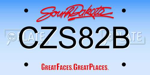CZS82B South Dakota License Plate