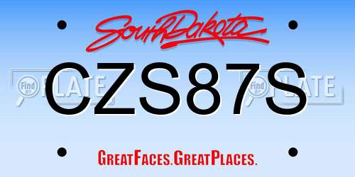 CZS87S South Dakota License Plate
