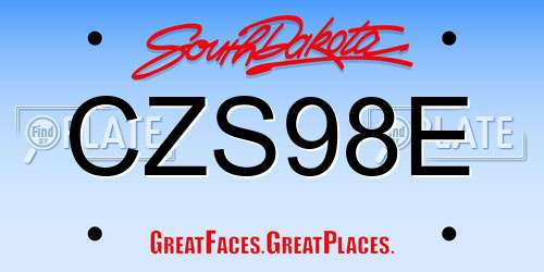 CZS98E South Dakota License Plate
