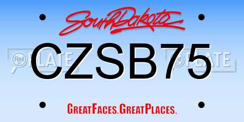 CZSB75 South Dakota License Plate