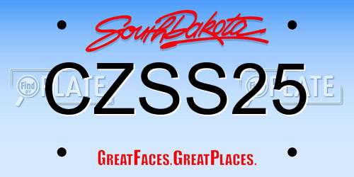 CZSS25 South Dakota License Plate