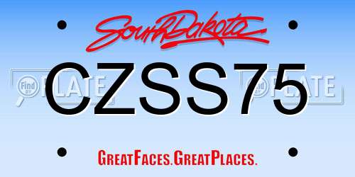 CZSS75 South Dakota License Plate