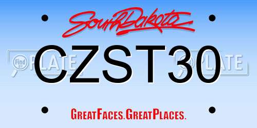 CZST30 South Dakota License Plate