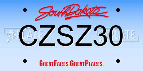 CZSZ30 South Dakota License Plate
