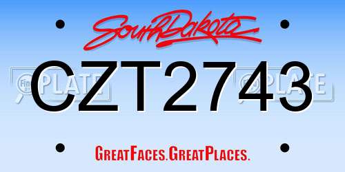 CZT2743 South Dakota License Plate