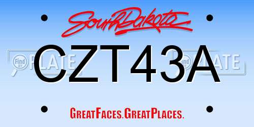 CZT43A South Dakota License Plate