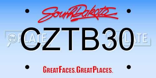 CZTB30 South Dakota License Plate