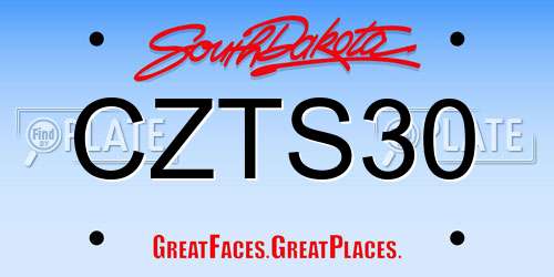 CZTS30 South Dakota License Plate