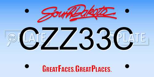 CZZ33C South Dakota License Plate