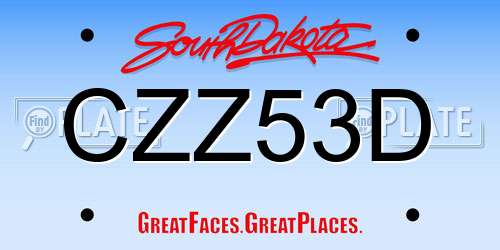 CZZ53D South Dakota License Plate