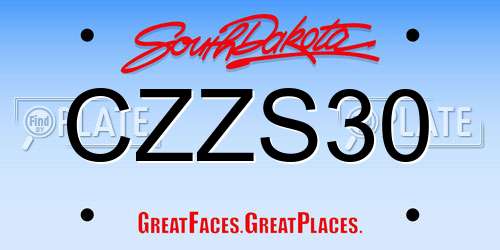 CZZS30 South Dakota License Plate