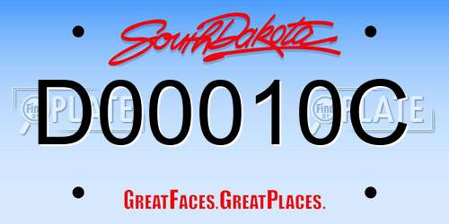 D00010C South Dakota License Plate