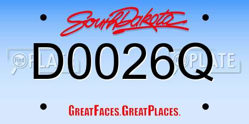 D0026Q South Dakota License Plate
