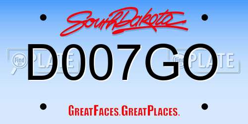 D007GO South Dakota License Plate