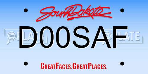 D00SAF South Dakota License Plate