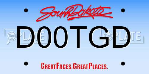 D00TGD South Dakota License Plate