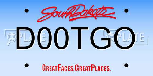 D00TGO South Dakota License Plate