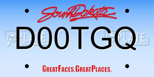 D00TGQ South Dakota License Plate
