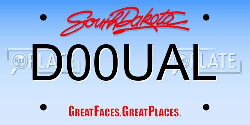 D00UAL South Dakota License Plate