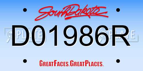 D01986R South Dakota License Plate