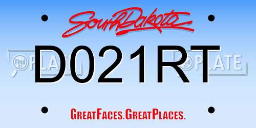 D021RT South Dakota License Plate