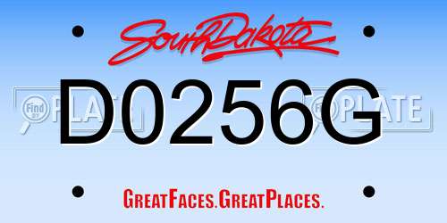 D0256G South Dakota License Plate