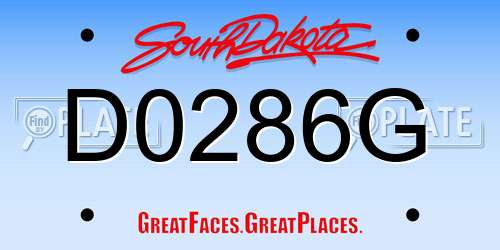 D0286G South Dakota License Plate