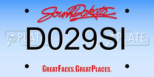 D029SI South Dakota License Plate