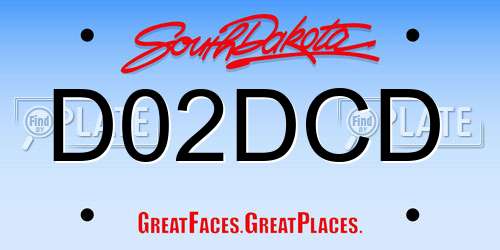 D02DCD South Dakota License Plate